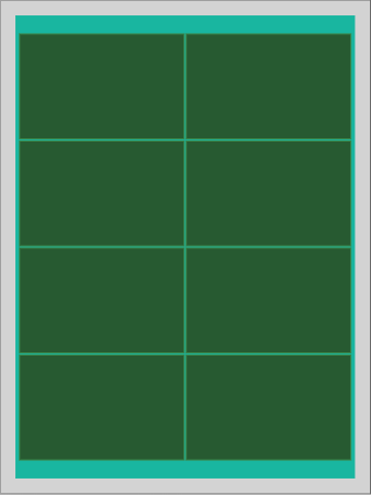 18 x 24 panel layout with eight 5.1 x 8 PCBs at 75.6% utilization, no rotations